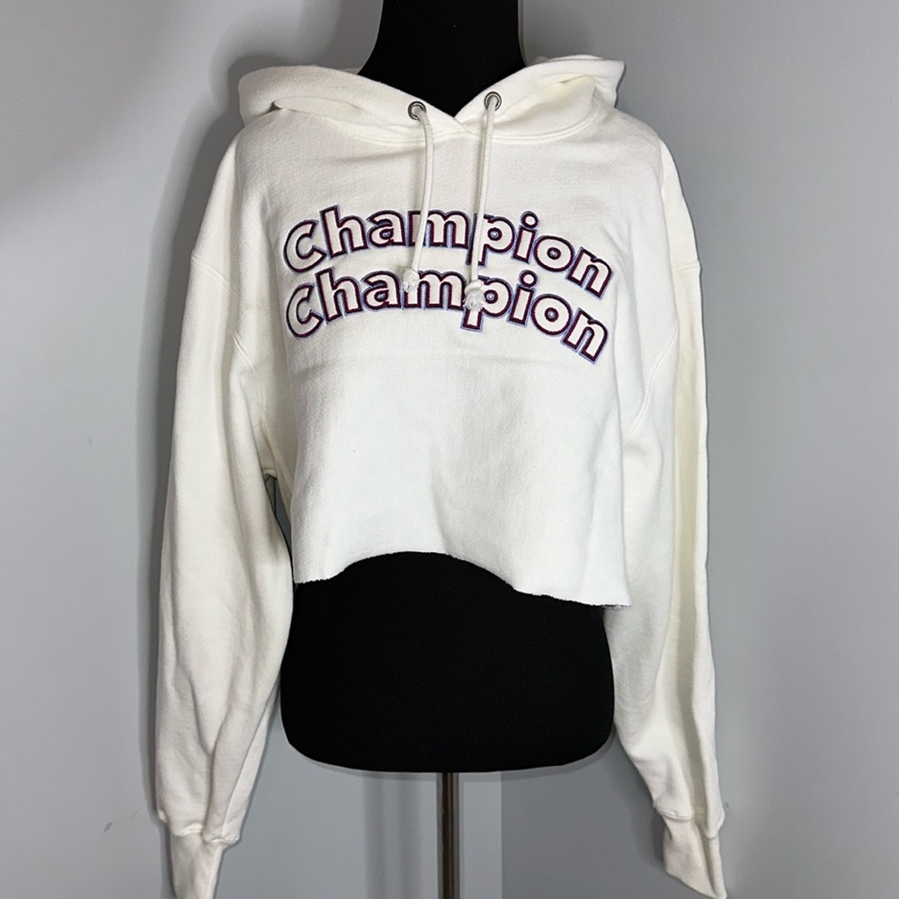 Champion Reverse Weave Spell Out Cropped Hoodie Men’s SM, Women’s MD